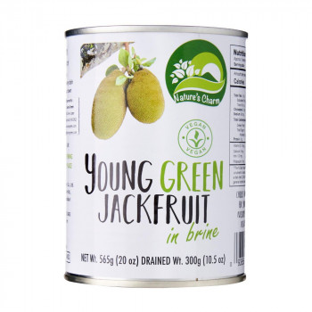 Young green jackfruit in...